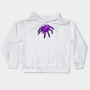 Purple Pokie Poecilotheria Metallica Gooty Sapphire Tarantula Bold Smooth Black Outline Kids Hoodie